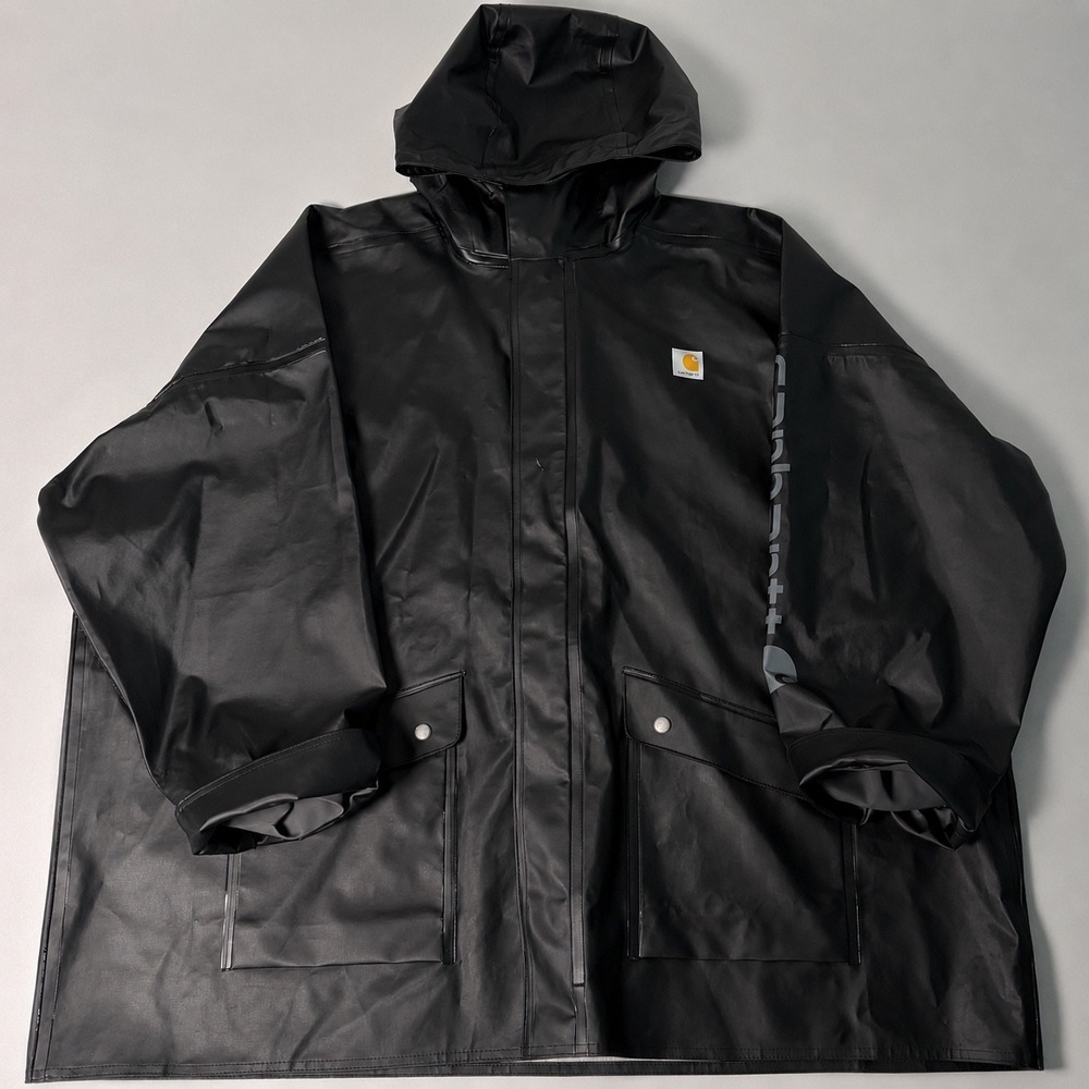 Carhartt Storm Defender Rain Jacket Mens 3XL Black Waterproof Hooded Coat 103508